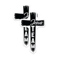 (2 Pack) Jesus Team Magnets - Christian Cross - Religious Faith Decor - 5 Inches On Longest Side - Thick Durable Magnet - Made in USA - MAG23415