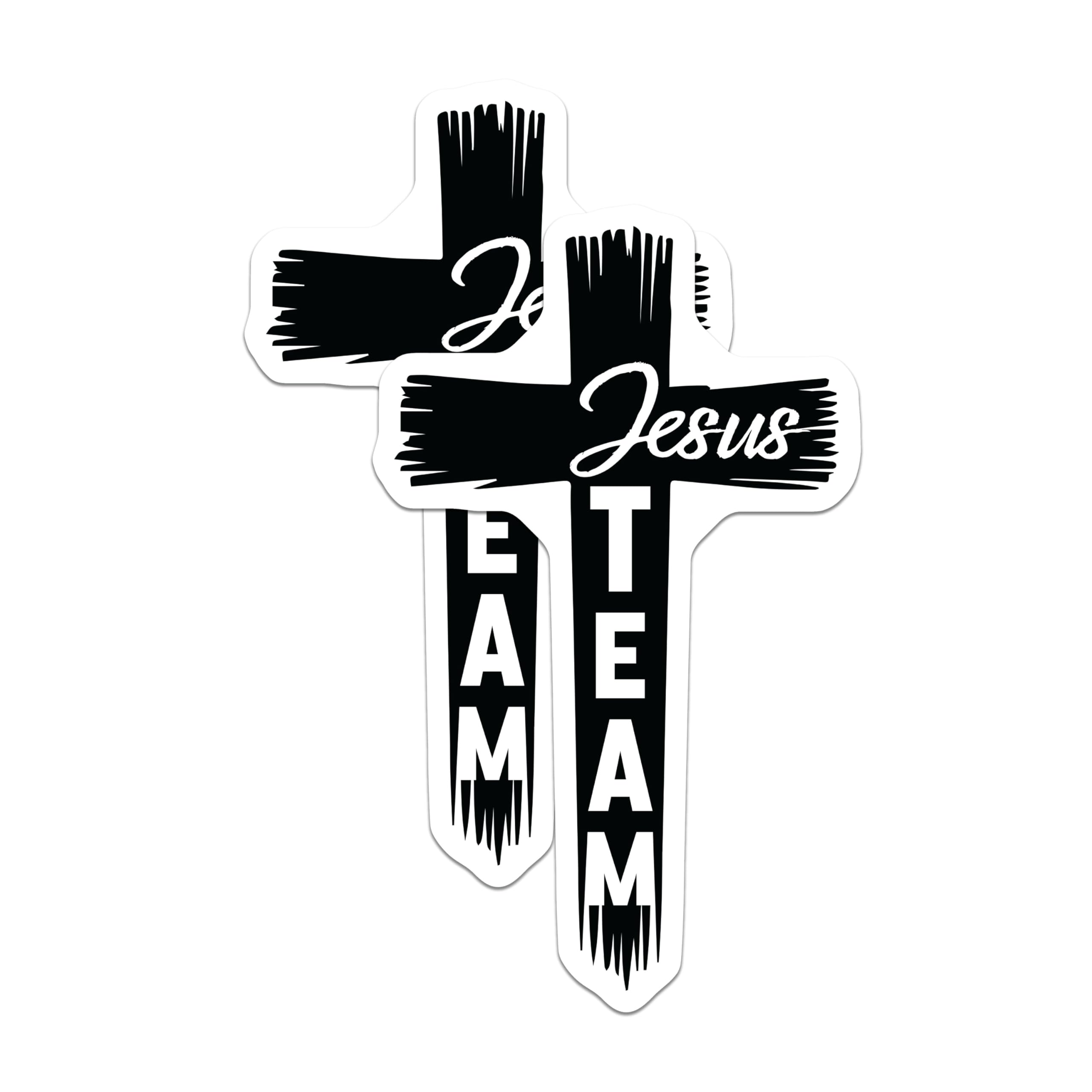 (2 Pack) Jesus Team Magnets - Christian Cross - Religious Faith Decor - 5 Inches On Longest Side - Thick Durable Magnet - Made in USA - MAG23415