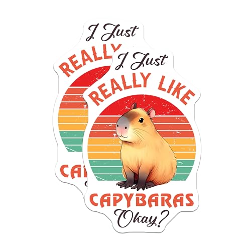 (2 Pack) I Just Really Like Capybaras Magnet - 5" On Longest Side - Sticks to Smooth Flat Surfaces - Made in USA - MAG9667