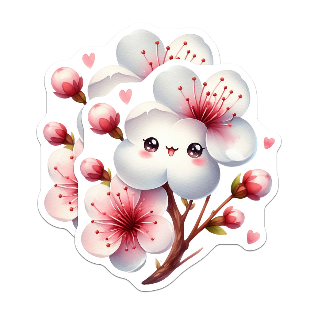 (2 Pack) Kawaii Sakura Magnets - Cute Flower Decor - Fridge Locker Accents - 5 Inches On Longest Side - Thick Durable Magnet - Made in USA - MAG38232