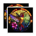 (2 Pack) Stained Glass Hummingbird Magnets - Vibrant Bird Decor - Nature Art Collectibles - 5 Inches On Longest Side - Thick Durable Magnet - Made in USA - MAG24907