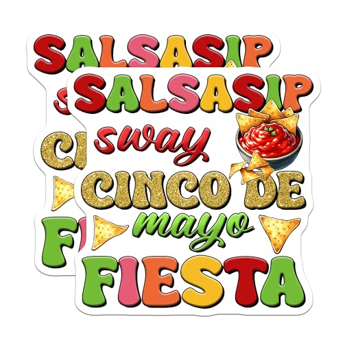 (2 Pack) Salsa Sip Magnets - Cinco de Mayo Fiesta - 5" On Longest Side - for Cars, Fridges, Toolboxes - Made in USA - MAG8232