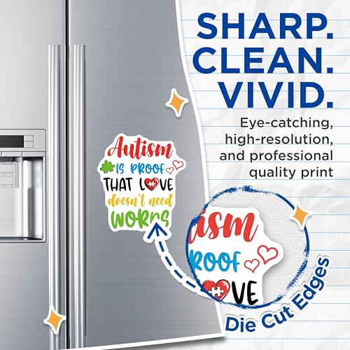 (2 Pack) Autism Awareness Magnets Magnets - 5" On Longest Side - Made in USA - Sticks to Refrigerators & Metal Surfaces - MAG8433