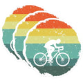 (3 Pack) Cycling Decals - Retro Biker - Laptop Decals - 3 Inches On Longest Side - Easy Peel & Apply - Made in USA - 3MCS4314