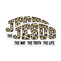 (2 Pack) Jesus Leopard Print Magnets - Christian Faith Decor - Bible Verse Affirmation - 5 Inches On Longest Side - Thick Durable Magnet - Made in USA - MAG24962