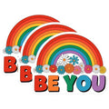 (3 Pack) Rainbow Flower Decals - Be You Sticker - Laptop Decoration - 3 Inches On Longest Side - Easy Peel & Apply - Made in USA - 3MCS2674