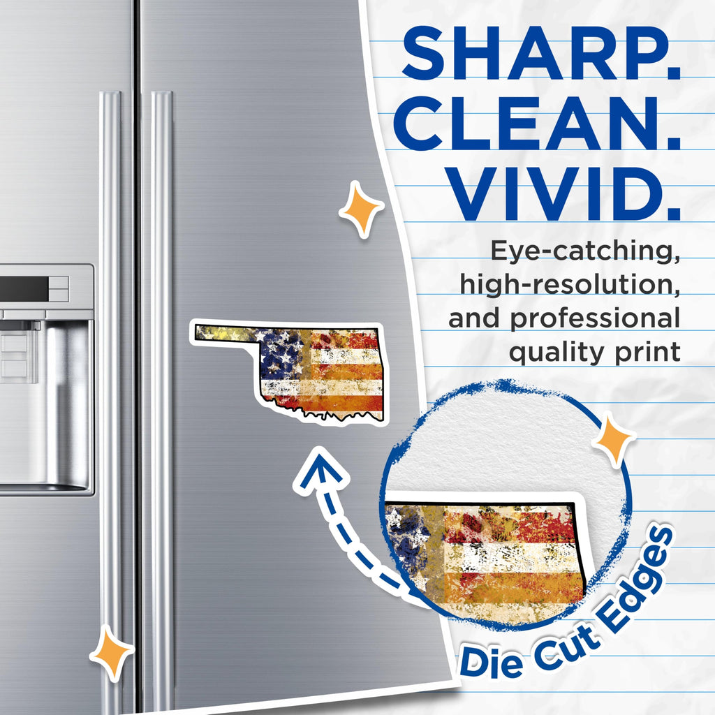 (2 Pack) Oklahoma Flag Magnets - USA State Pride - Patriotic Fridge Decor - 5" On Longest Side - Premium Magnet - for Cars, Refrigerators, Toolboxes, Lockers - Made in USA - MAG18751