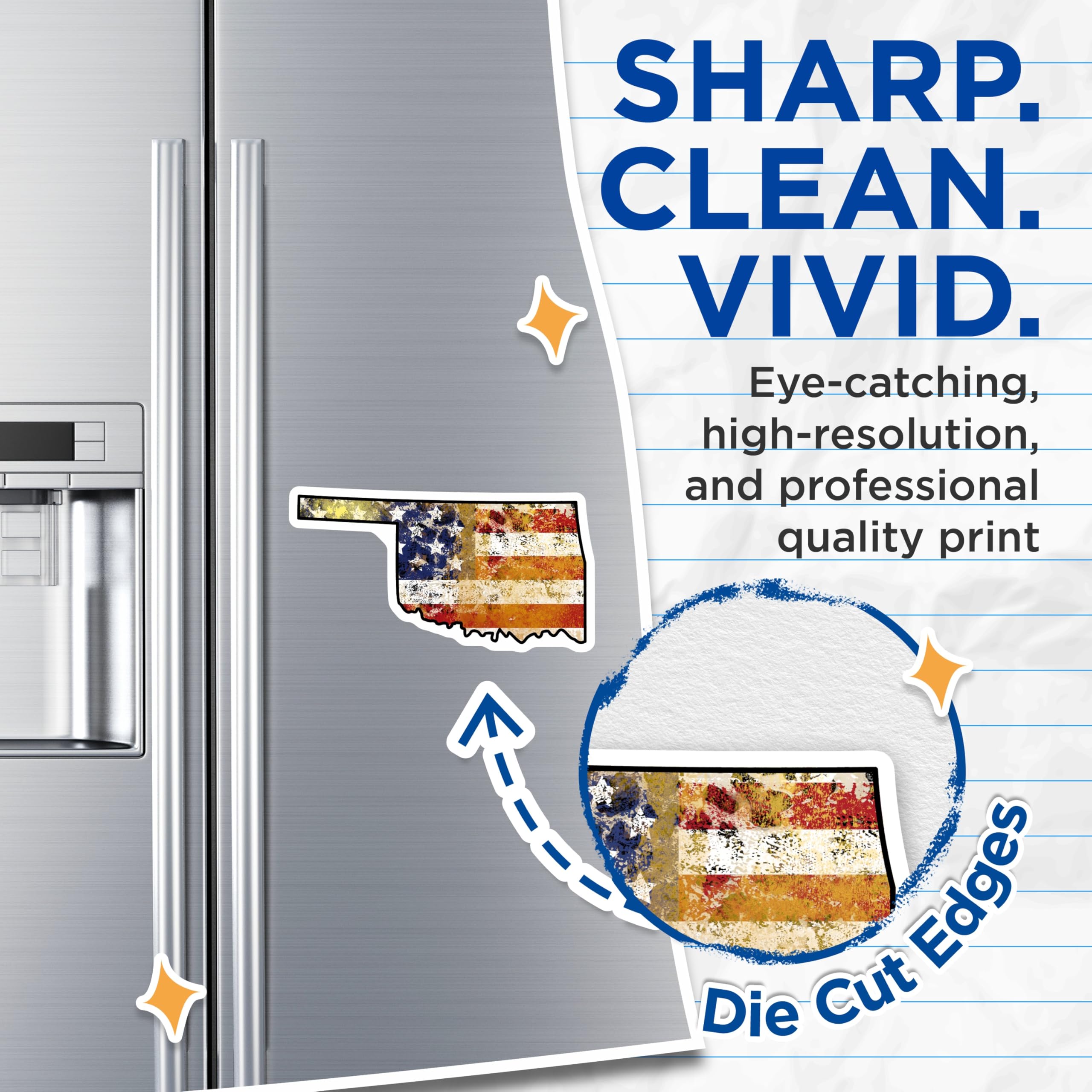 (2 Pack) Oklahoma Flag Magnets - USA State Pride - Patriotic Fridge Decor - 5" On Longest Side - Premium Magnet - for Cars, Refrigerators, Toolboxes, Lockers - Made in USA - MAG18751