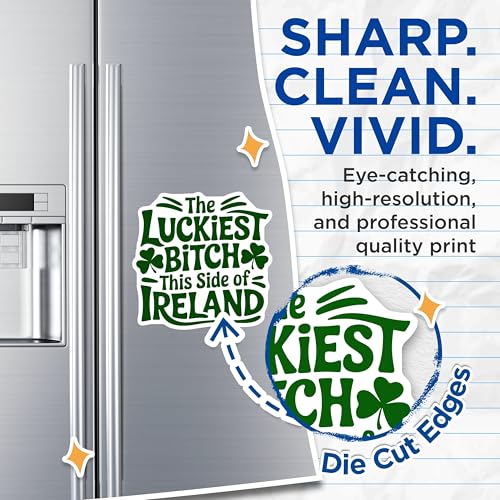(2 Pack) The Luckiest Bitch This Side of Ireland Magnets - Funny Luck Quote - Irish Humor - 5" On Longest Side - for Cars, Fridges, Toolboxes - Made in USA - MAG3920