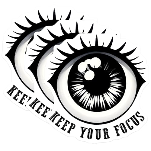 (3 Pack) Keep Your Focus Decals - Eye Laptop Decal - Motivational Sticker - 3 Inches On Longest Side - Easy Peel & Apply - Made in USA - 3MCS6848