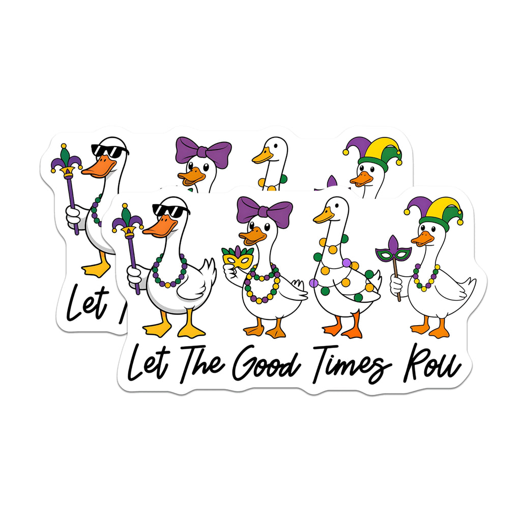 (2 Pack) Mardi Gras Ducks Magnets - Party Ducks - Let The Good Times Roll - 5" On Longest Side - Premium Magnet - for Cars, Refrigerators, Toolboxes, Lockers - Made in USA - MAG14791