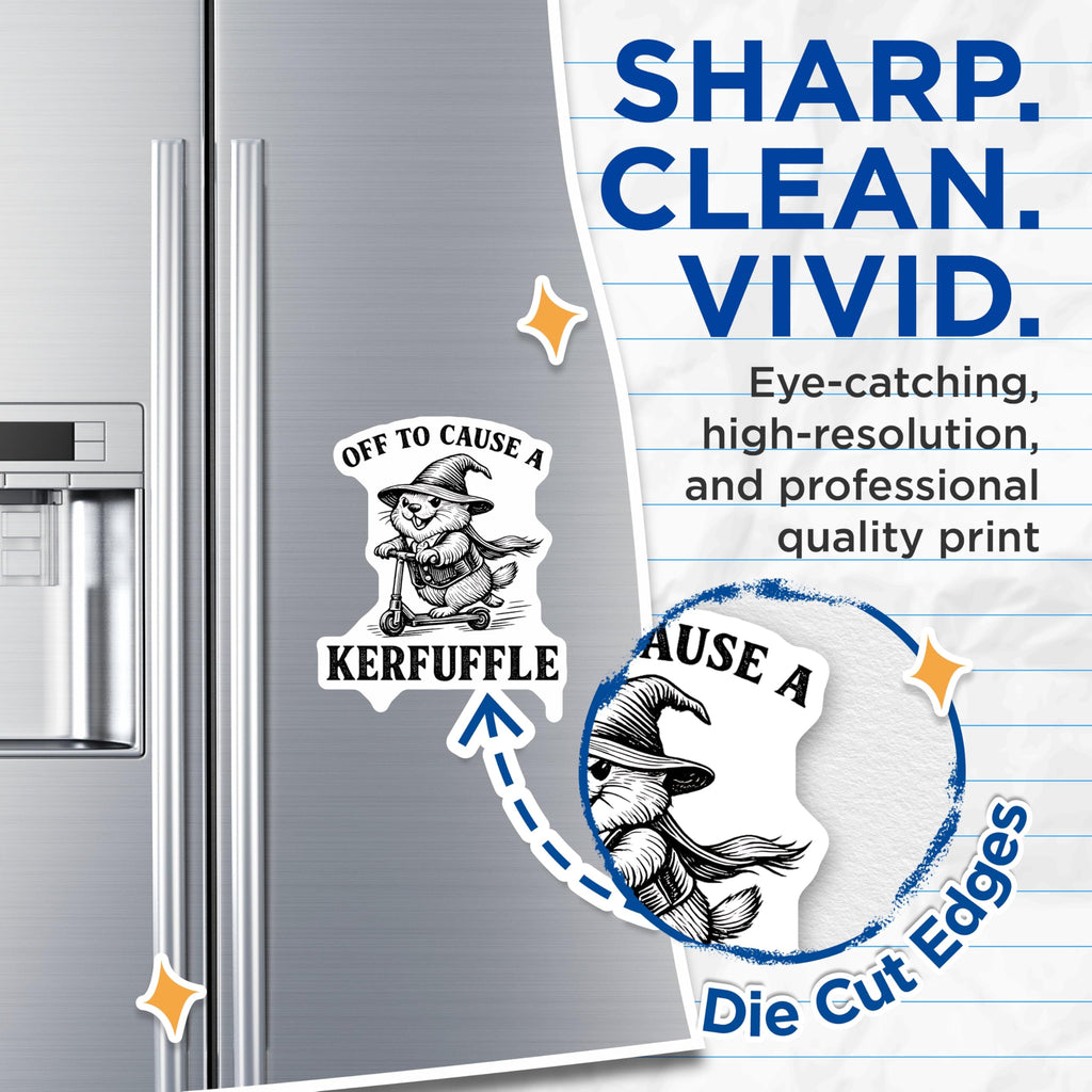 (2 Pack) Wizard Groundhog Magnets - Kerfuffle Scooter Rodent Decor - Whimsical Animal Refrigerator Art - 5 Inches On Longest Side - Thick Durable Magnet - Made in USA - MAG20346