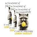 (3 Pack) Raccoon Decals - Lemon Squeezy Decal - Laptop Decals - 3 Inches On Longest Side - Easy Peel & Apply - Made in USA - 3MCS2210