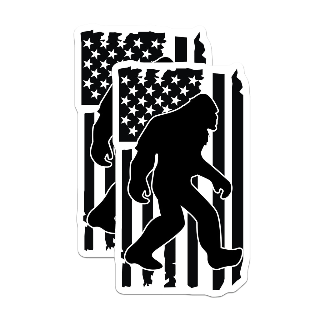 (2 Pack) Bigfoot American Flag Magnets - Patriotic Sasquatch - Cryptozoology US Pride - 5 Inches On Longest Side - Thick Durable Magnet - Made in USA - MAG20838
