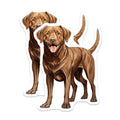 (2 Pack) Chocolate Lab Magnets - Happy Labrador Retriever Artwork - Dog Mom Kitchen Decor - Pet Parent Refrigerator Art - 5 Inches On Longest Side - Thick Durable Magnet - Made in USA - MAG25537