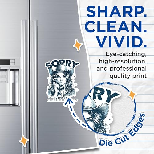 (2 Pack) Sorry I m Busy Doing Cowgirl Stuff Right Now Magnets - Funny Cowgirl Saying Magnets - Cowgirl Novelty Magnets- 5" On Longest Side - for Fridges, Toolboxes, Cars - Made in USA - MAG2577