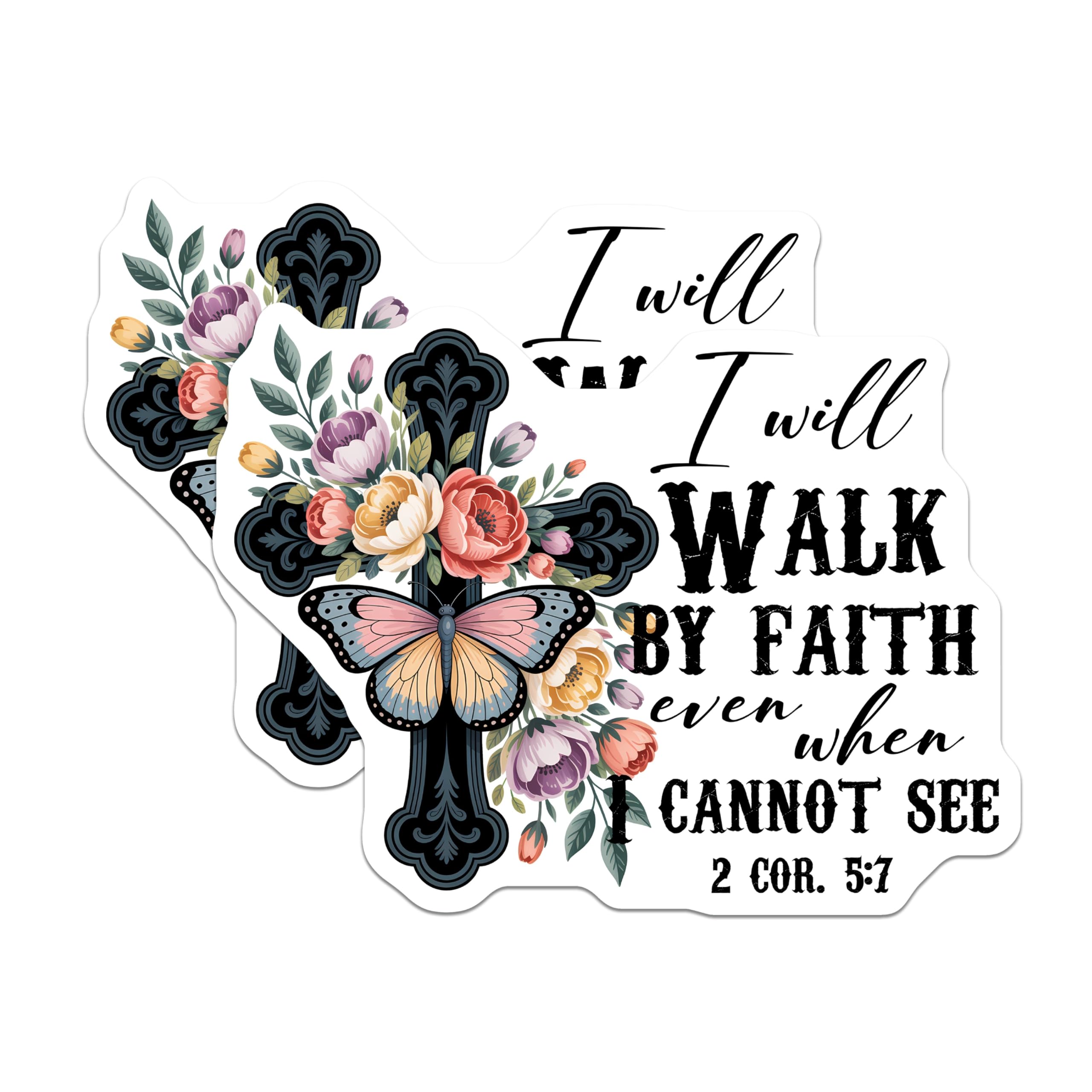 (2 Pack) Faith Magnets - Butterfly Cross Fridge Magnets - Inspirational Religious Decor - 5" On Longest Side - Premium Magnet - for Cars, Refrigerators, Toolboxes, Lockers - Made in USA - MAG14848