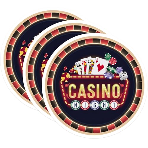 (3 Pack) Casino Night Decals - Poker Cards Stickers - Gambling Laptop Decal- 3 Inches On Longest Side - Easy Peel & Apply - Made in USA - 3MCS5259