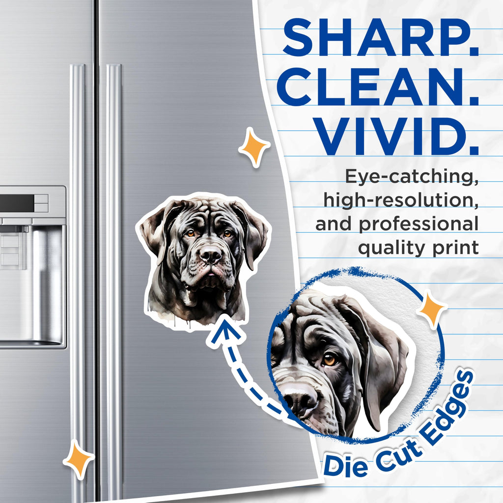 (2 Pack) Neapolitan Mastiff Magnets - Dog Breed Art - Home Decor Accessories - 5" On Longest Side - Premium Magnet - for Cars, Refrigerators, Toolboxes, Lockers - Made in USA - MAG15144