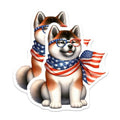 (2 Pack) Adorable Dog Magnets - Patriotic Dog Decor - Cute Animal Magnets for Home Office Refrigerator - 5" On Longest Side - for Cars, Fridges, Toolboxes - Made in USA - MAG7154