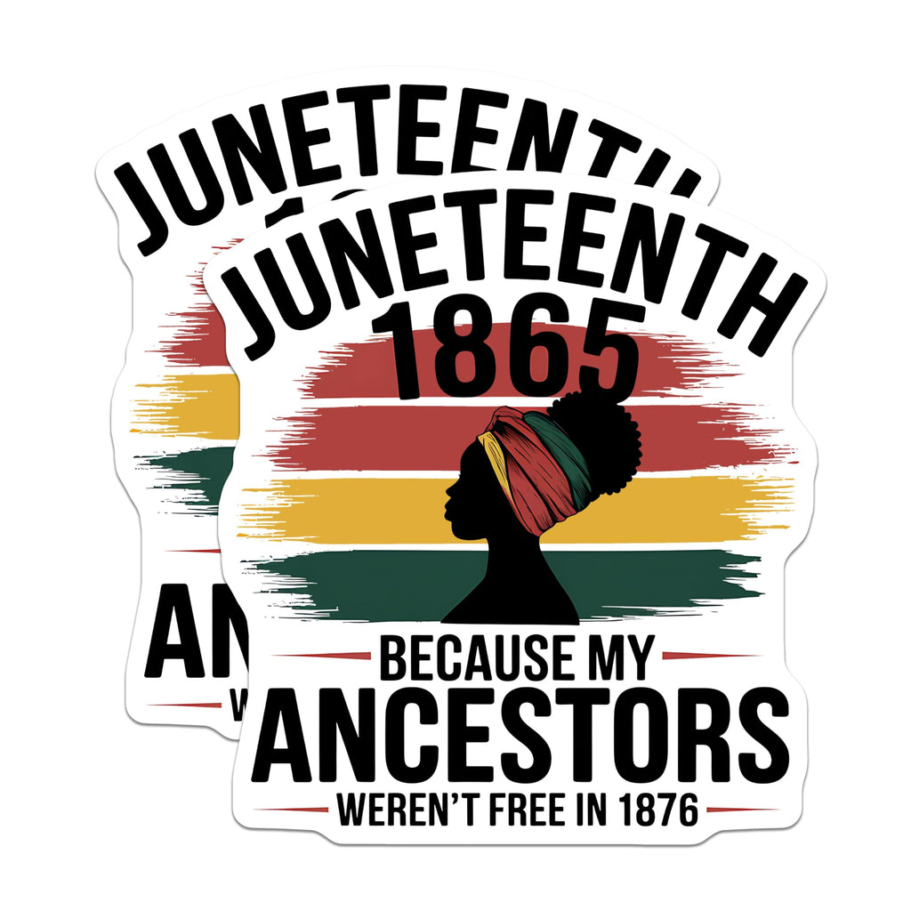 (2 Pack) Juneteenth 1865 Stickers - Pride Freedom Stickers - Historical Commemoration Stickers - 5" On Longest Side - Sticks to Smooth Flat Surfaces - Made in USA - BMCS3891
