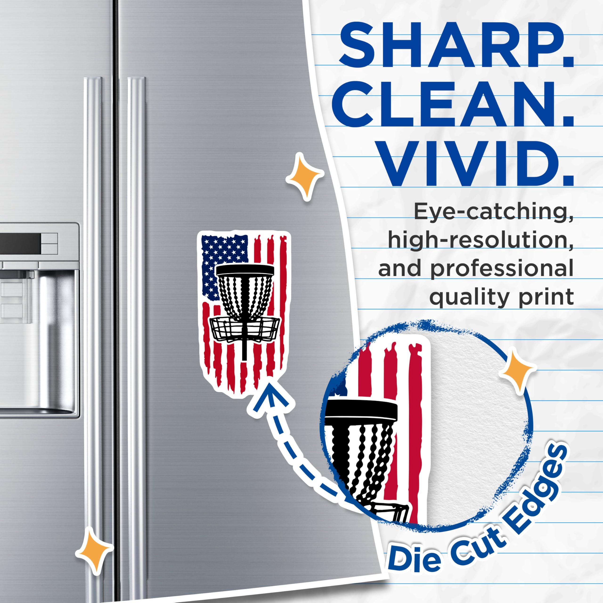 (2 Pack) American Flag Disc Golf Magnets - Unique Fridge ation - Disc Golf Accessories - 5" On Longest Side - for Cars, Fridges, Toolboxes - Made in USA - MAG3977