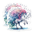(2 Pack) Unicorn Music Notes Magnets - Magical Fantasy Decor - Dreamy Aesthetic Art - 5 Inches On Longest Side - Thick Durable Magnet - Made in USA - MAG38887