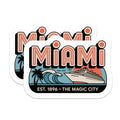 (2 Pack) Miami Magnets - The Magic City Magnets - Travel Souvenir Magnets - 5" On Longest Side - Premium Magnet - for Cars, Refrigerators, Toolboxes, Lockers - Made in USA - MAG17869