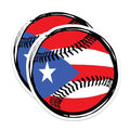 (2 Pack) Puerto Rico Baseball Stickers - Flag Baseball Stickers - Patriotic Puerto Rican Stickers - 5" On Longest Side - Sticks to Smooth Flat Surfaces - Made in USA - BMCS4620