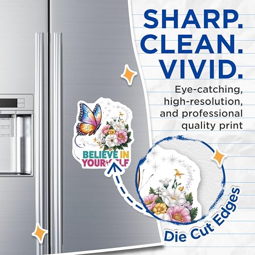 (2 Pack) Inspirational Quote Magnets Magnets - Butterfly Motif - Floral Design Kitchen Decoration - 5" On Longest Side - Made in USA - Sticks to Refrigerators & Metal Surfaces - MAG8609