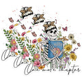 (3 Pack) Skeleton Reader Decals - Floral Skull Laptop Decal - One More Chapter Decal - 3 Inches On Longest Side - Easy Peel & Apply - Made in USA - 3MCS1823