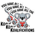 (3 Pack) Koalafications Decals - Cute Koala Bear - Funny Pun Decal - 3 Inches On Longest Side - Easy Peel & Apply - Made in USA - 3MCS2539