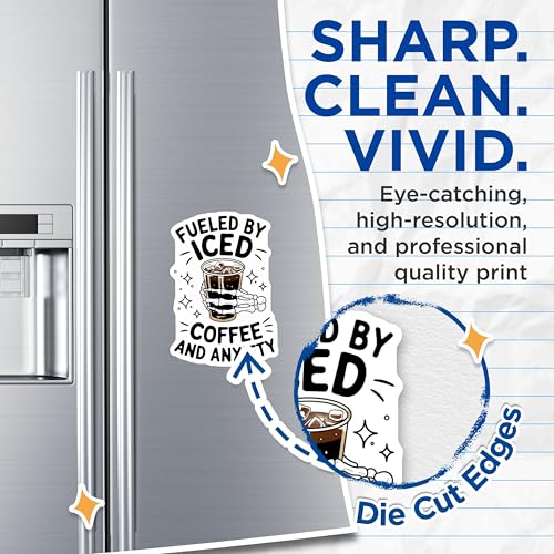 (2 Pack) Fueled by Iced Coffee Magnets - Anxiety Skeleton Hand Magnetic Decal - Fun Kitchen Fridge - 5" On Longest Side - for Cars, Fridges, Toolboxes - Made in USA - MAG3629
