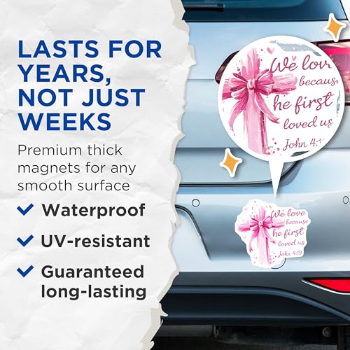 (2 Pack) Inspirational Cross Magnets - Christian Faith Magnets - Religious Quote Magnets - Spiritual - 5" On Longest Side - for Cars, Fridges, Toolboxes - Made in USA - MAG3967