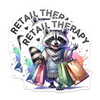 (2 Pack) Retail Therapy Magnets - Raccoon Design - Shopping Themed - Fun Refrigerator ation - 5" On Longest Side - for Cars, Fridges, Toolboxes - Made in USA - MAG4538