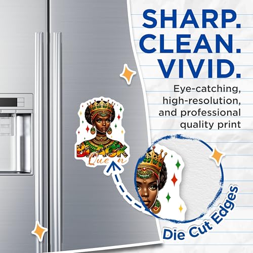 (2 Pack) Black Queen Magnets - Afrocentric Decor - 5" On Longest Side - for Cars, Fridges, Toolboxes - Made in USA - MAG7857
