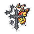 (2 Pack) Faith Butterfly Cross Magnets - Religious Decor - Inspirational Fridge Magnets - 5" On Longest Side - Premium Magnet - for Cars, Refrigerators, Toolboxes, Lockers - Made in USA - MAG17206