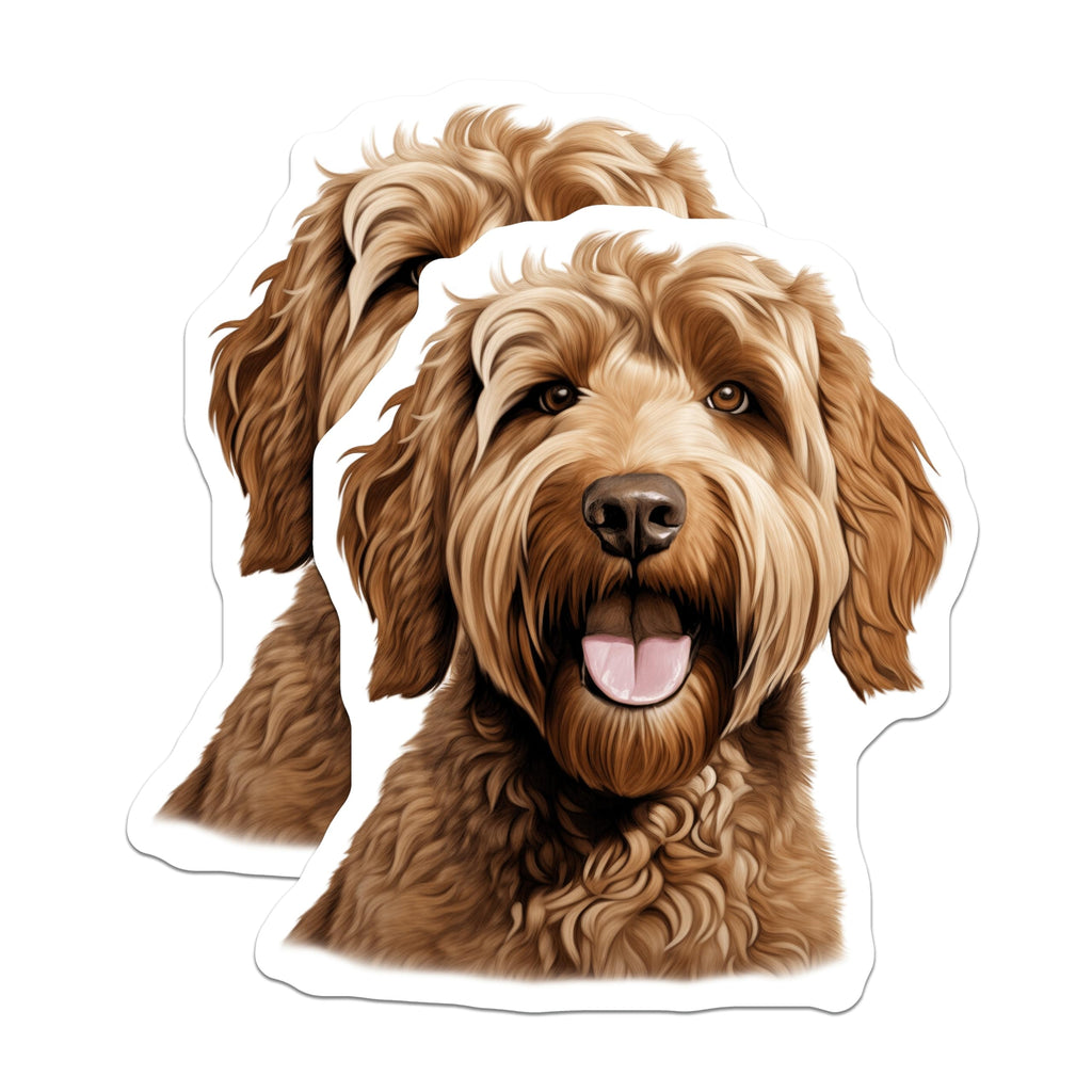 (2 Pack) Goldendoodle Dog Magnets - Doodle Dog Mom Decor - Pet Lover Animal Art - Golden Doodle Accessories - 5 Inches On Longest Side - Thick Durable Magnet - Made in USA - MAG26802