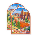 (2 Pack) Bryce Canyon National Park Bumper Magnet - US National Park - Choose from 63 Parks - 5" On Longest Side - Decal for Car Bumper, Laptop, Water Bottle, Wall, and Window - MAG1563