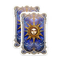 (2 Pack) Celestial Sun Magnets - Tarot Card Aesthetic - Witchy Kitchen Decor - Mystical Art for Fridge - 5 Inches On Longest Side - Thick Durable Magnet - Made in USA - MAG38284