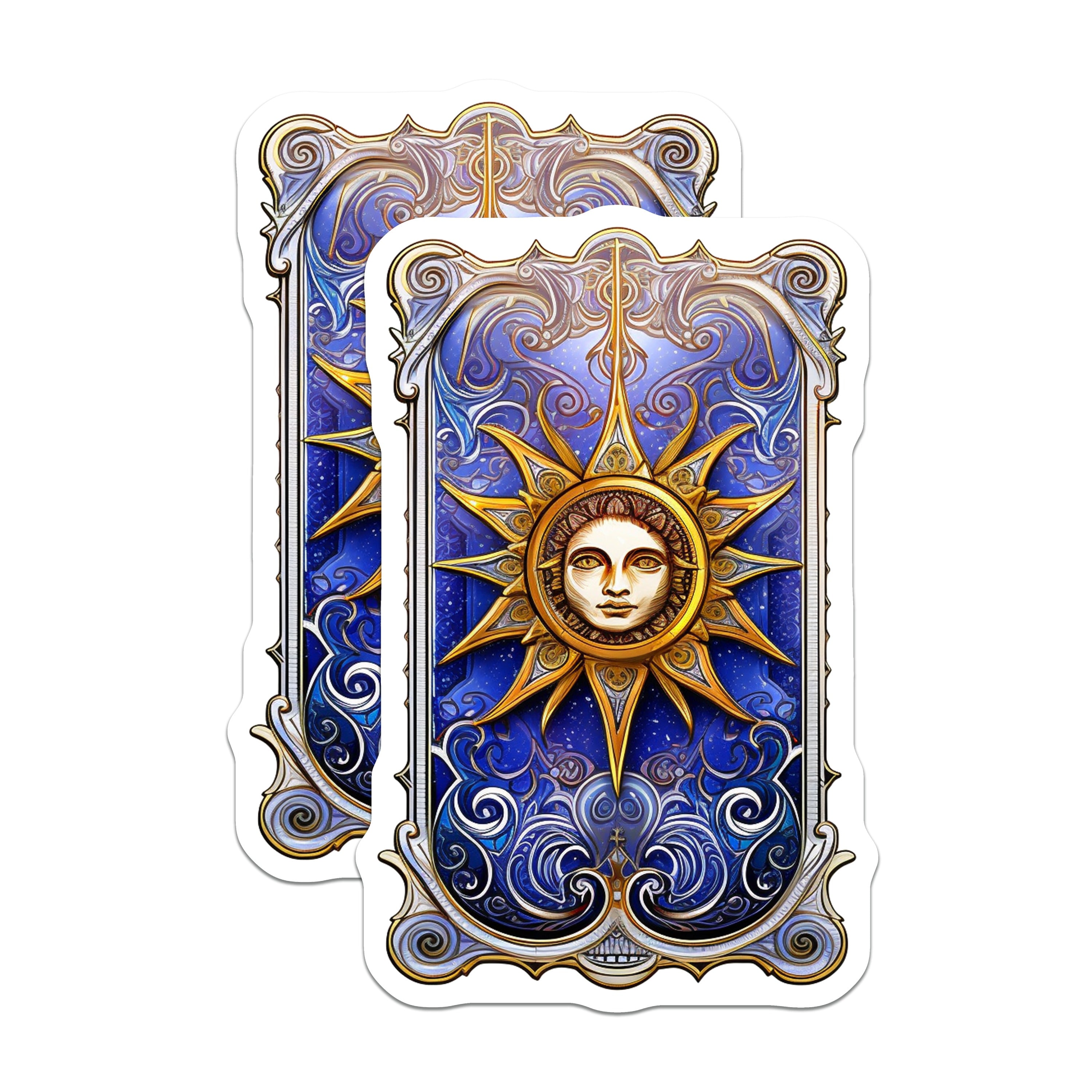 (2 Pack) Celestial Sun Magnets - Tarot Card Aesthetic - Witchy Kitchen Decor - Mystical Art for Fridge - 5 Inches On Longest Side - Thick Durable Magnet - Made in USA - MAG38284
