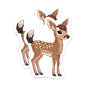 (2 Pack) Cute Fawn Magnets - Baby Deer Decor - Woodland Animal Art - Refrigerator Locker Accent - Kawaii Illustration - 5 Inches On Longest Side - Thick Durable Magnet - Made in USA - MAG37274