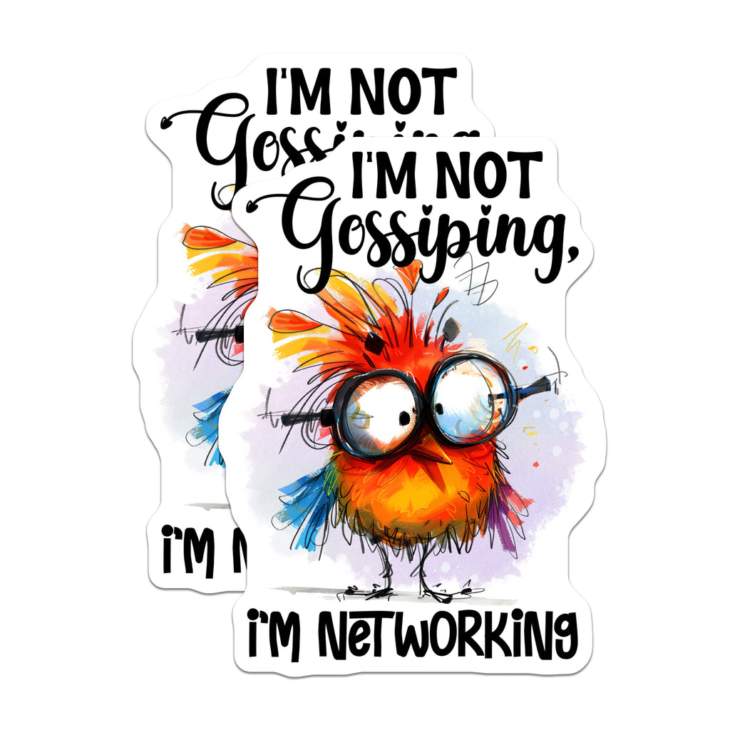 (2 Pack) Gossiping Networking Magnets - Funny Office Humor - Coworker Refrigerator Decor - 5 Inches On Longest Side - Thick Durable Magnet - Made in USA - MAG36265