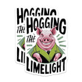 (2 Pack) Hogging The Limelight Stickers - Funny Pig Stickers - Unique Animal Stickers - 5" On Longest Side - Sticks to Smooth Flat Surfaces - Made in USA - BMCS4233
