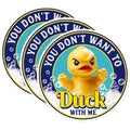 (3 Pack) Angry Duck Decals - Funny Rubber Duck - Laptop Decals - 3 Inches On Longest Side - Easy Peel & Apply - Made in USA - 3MCS0531