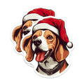 (2 Pack) Christmas Beagle Magnets - Santa Dog Holiday Decor - Dog Lover Refrigerator Magnet - 5 Inches On Longest Side - Thick Durable Magnet - Made in USA - MAG30361