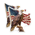 (2 Pack) Bald Eagle American Flag Magnets - Patriotic USA Symbolism - Freedom Independence Day Decor for Home - 5 Inches On Longest Side - Thick Durable Magnet - Made in USA - MAG22301