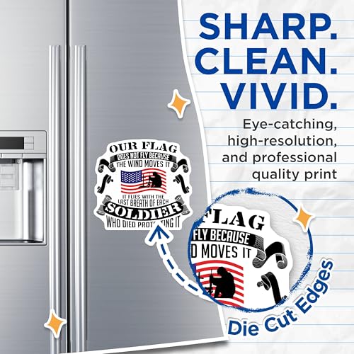 (2 Pack) Our Flag Magnets Magnets - Patriotic Decor - Military Tribute - 5" On Longest Side - Made in USA - Sticks to Refrigerators & Metal Surfaces - MAG9026