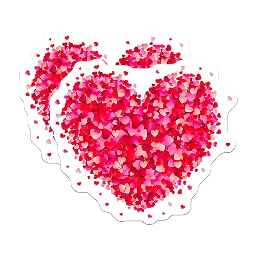 (2 Pack) Heart Shape Magnets - Red Heart Magnets - Romantic Heart Decor Magnets - 5" On Longest Side - for Cars, Refrigerators, Toolboxes, Lockers - Made in USA BMCS3520