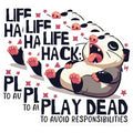 (3 Pack) Play Dead Decals - Funny Opossum - Life Hack Laptop - 3 Inches On Longest Side - Easy Peel & Apply - Made in USA - 3MCS4848